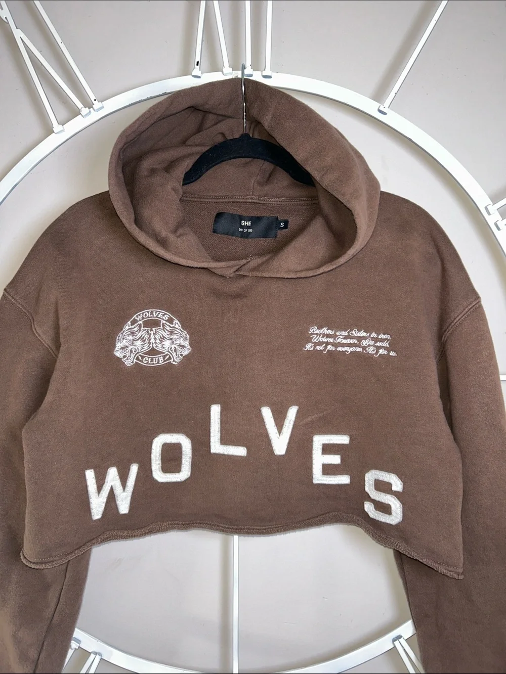 Darc Sport “SHE” Limited Edition 149 out of 500 Wolves Club Cropped Hoodie